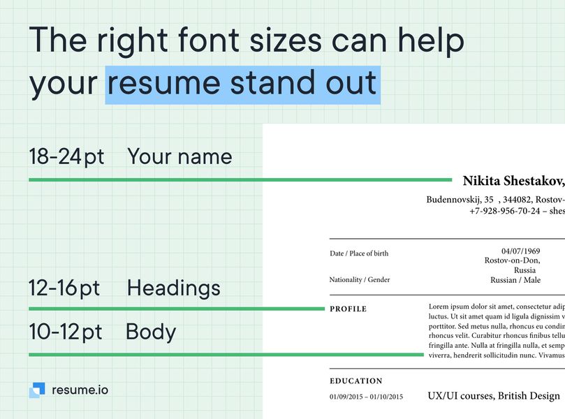 正确的字体大小可以帮助您的简历脱颖而出
